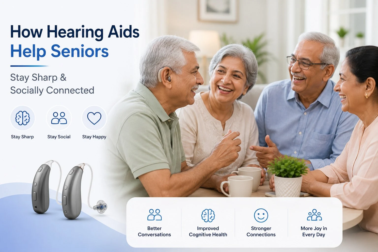 How Hearing Aids Help Seniors Stay Sharp & Socially Connected