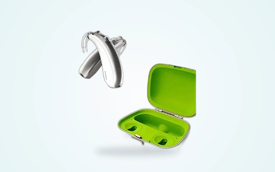 Phonak Kit Naída L90-PR high power BTE hearing aid with charging case