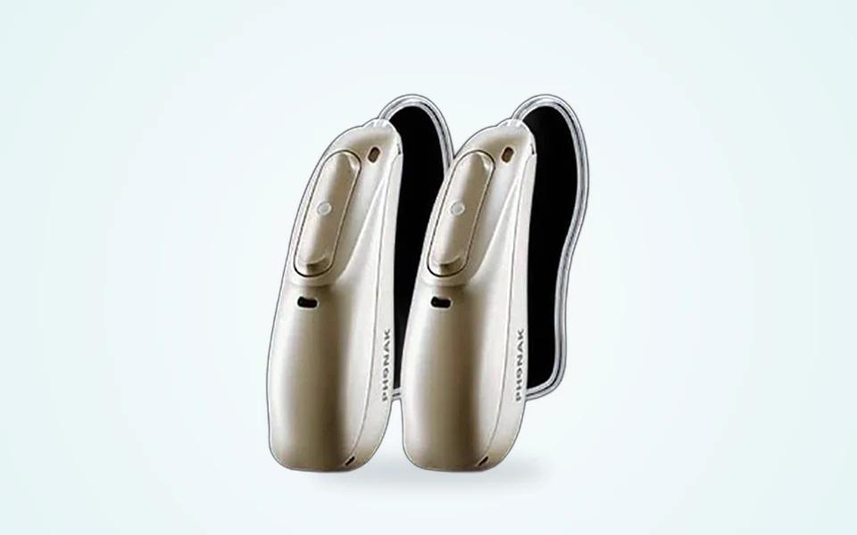 Phonak Terra+ RIC-R affordable rechargeable hearing aid pair